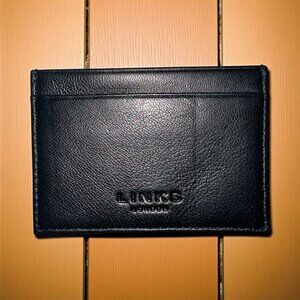 Links of London Mens Black Leather Corporate Card Holder Travel Wallet 4 x 2.75